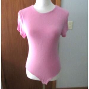 Double Zero Pink T-Shirt Bodysuit (Size L) -New Without Tags